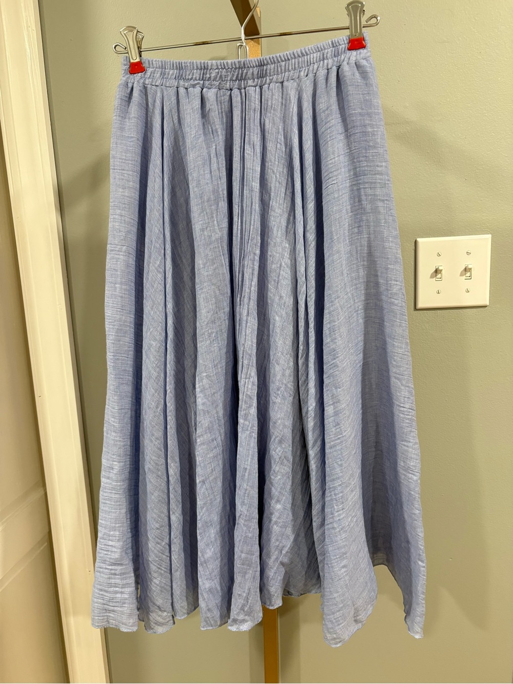 Ochenta Light Blue 100% Cotton Gauze Maxi Skirt Size 160 Boho